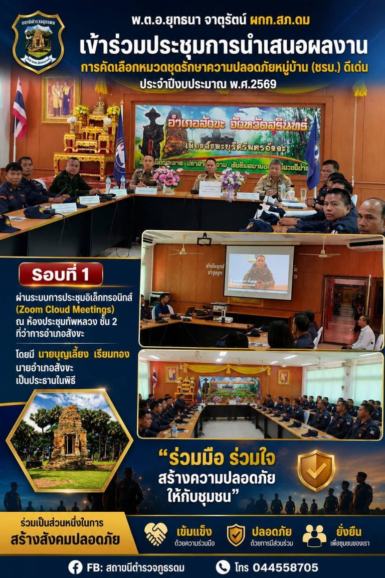 ประชุมการนำเสนอผลงานการคัดเลือกหมวดชุดรักษาความปลอดภัยหมู่บ้าน (ชรบ.) ดีเด่น